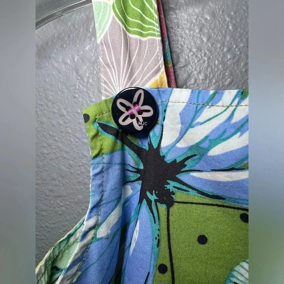 Matilda Jane Sz 8 Girls Dress Removable Apron Elephants Unicycle Colorful EUC. - Picture 8 of 9